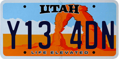 UT license plate Y134DN