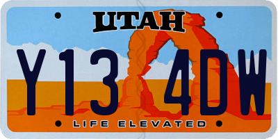UT license plate Y134DW