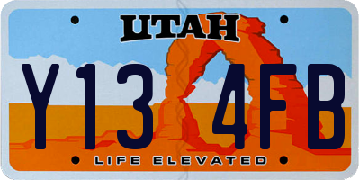 UT license plate Y134FB