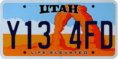 UT license plate Y134FD