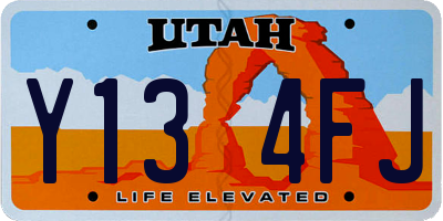 UT license plate Y134FJ