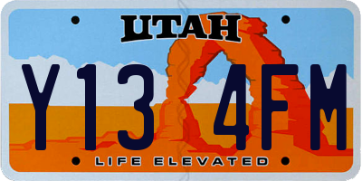 UT license plate Y134FM