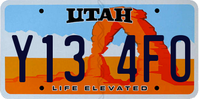 UT license plate Y134FO