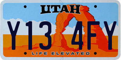 UT license plate Y134FY