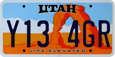 UT license plate Y134GR