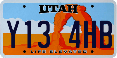 UT license plate Y134HB