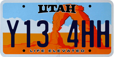 UT license plate Y134HH