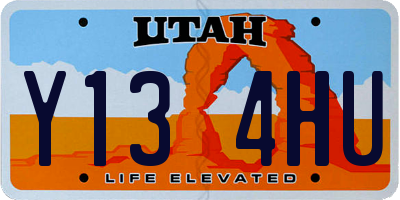 UT license plate Y134HU