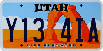 UT license plate Y134IA