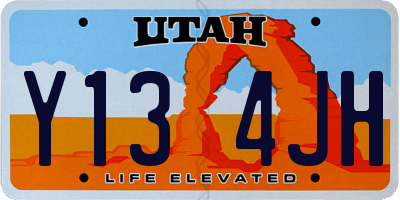 UT license plate Y134JH