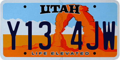 UT license plate Y134JW