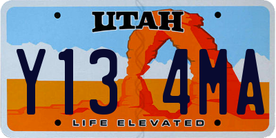 UT license plate Y134MA