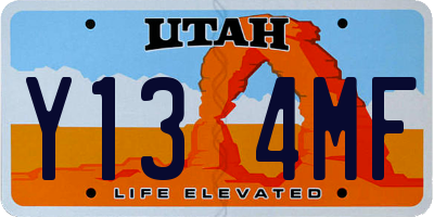 UT license plate Y134MF