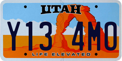UT license plate Y134MO