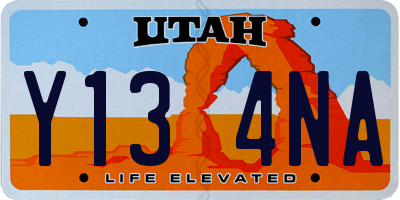 UT license plate Y134NA