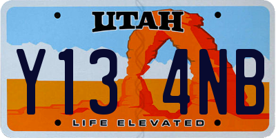 UT license plate Y134NB