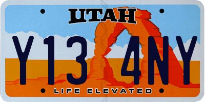 UT license plate Y134NY
