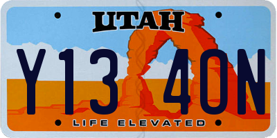 UT license plate Y134ON