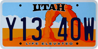 UT license plate Y134OW