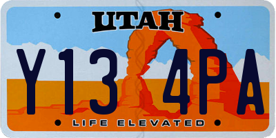 UT license plate Y134PA
