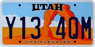 UT license plate Y134QM