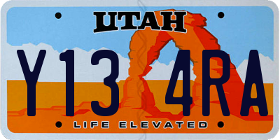 UT license plate Y134RA