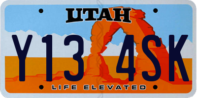 UT license plate Y134SK