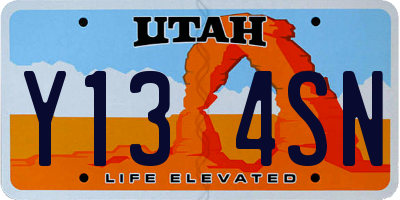 UT license plate Y134SN