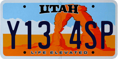 UT license plate Y134SP