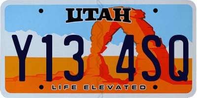 UT license plate Y134SQ