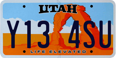 UT license plate Y134SU