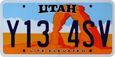 UT license plate Y134SV