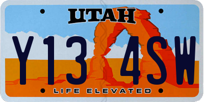 UT license plate Y134SW