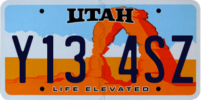UT license plate Y134SZ