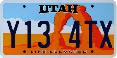 UT license plate Y134TX