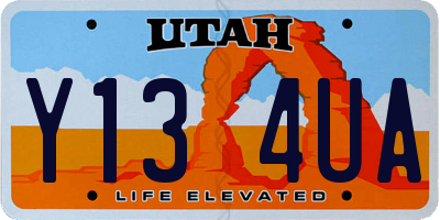 UT license plate Y134UA