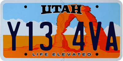 UT license plate Y134VA