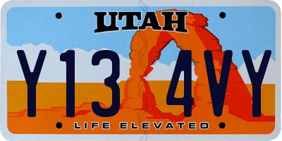 UT license plate Y134VY