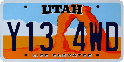 UT license plate Y134WD