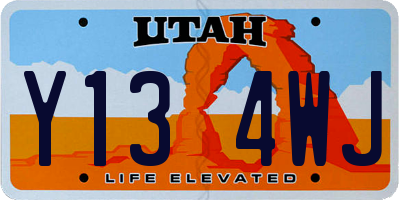 UT license plate Y134WJ