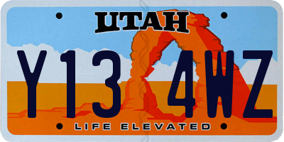 UT license plate Y134WZ