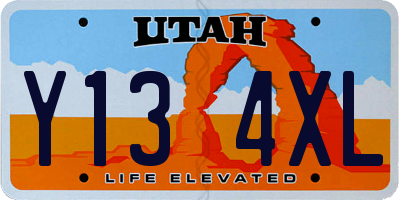 UT license plate Y134XL