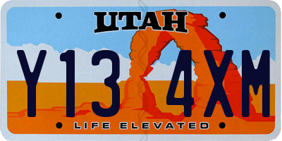 UT license plate Y134XM