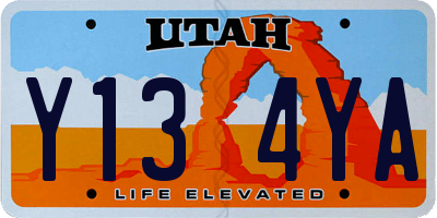 UT license plate Y134YA