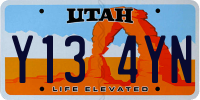 UT license plate Y134YN