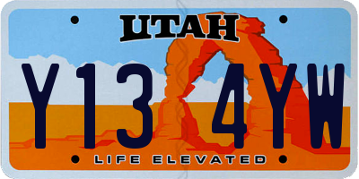 UT license plate Y134YW