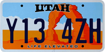 UT license plate Y134ZH