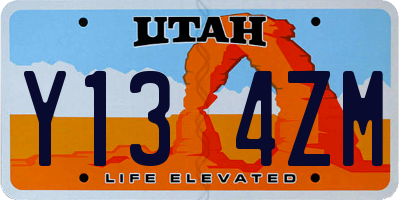 UT license plate Y134ZM