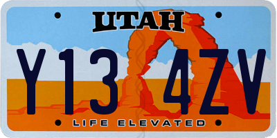 UT license plate Y134ZV