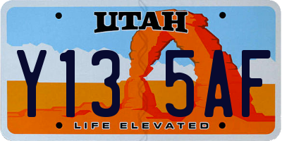 UT license plate Y135AF